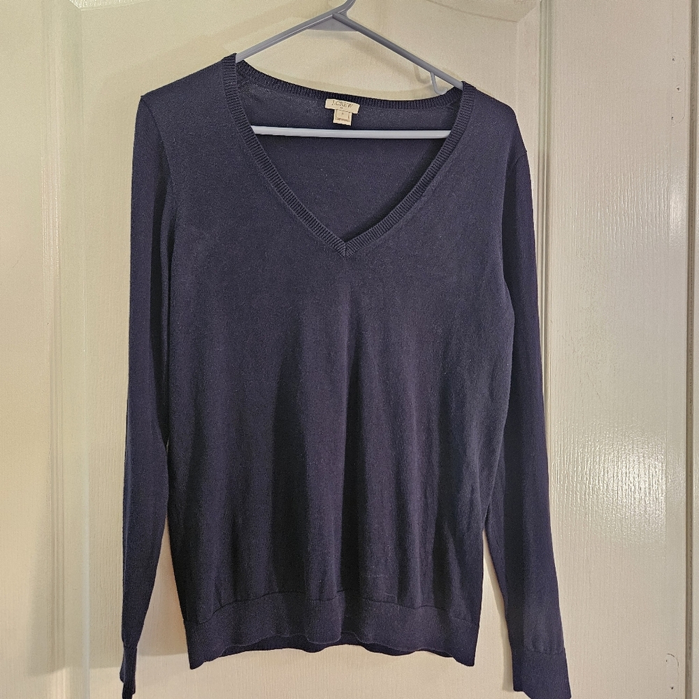 J. CREW j crew women's size M medium V neck sweater 100% cotton